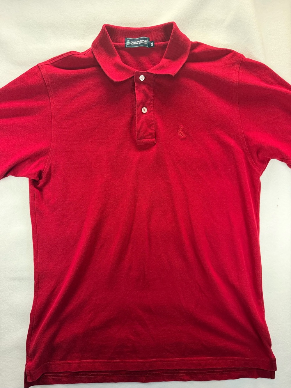 PelicanCoast Men's Red Polo Shirt with Pelican Chest Emblem